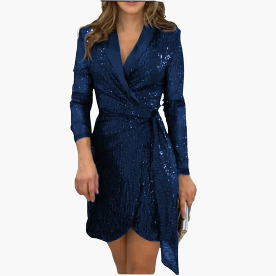Tailored Glitter Blazer Dress – Women's Partywear Elegance