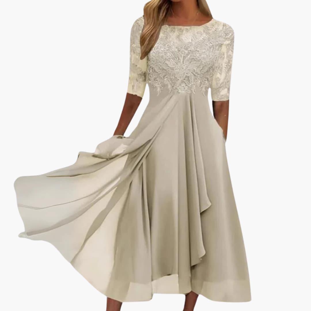 Flowy Chiffon Evening Dress - Formal Elegant Gown for Women