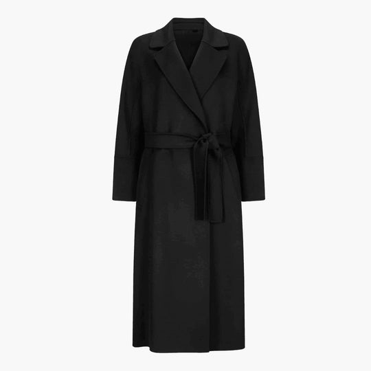 Belted Trench Coat - Women's Long Winter Overcoat Style - IsabellaMae