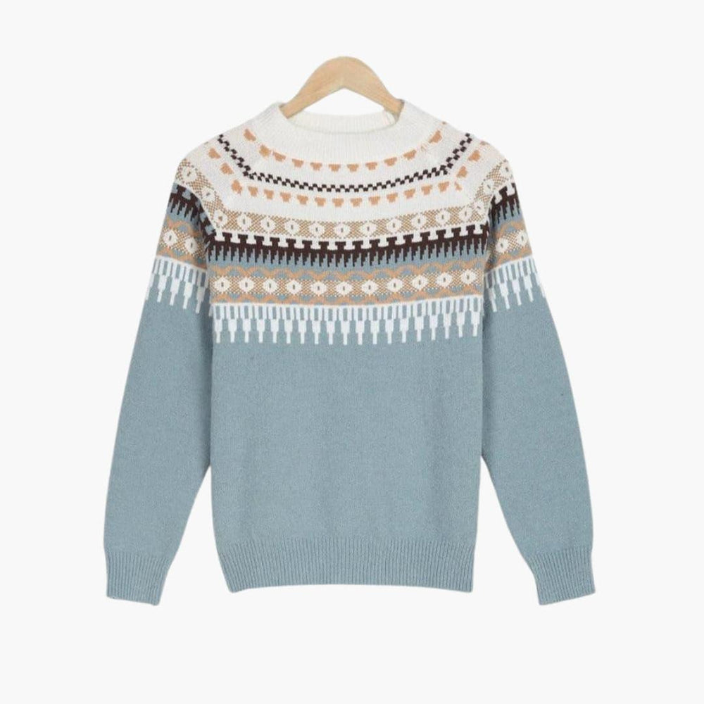 Winter Knit Crewneck Sweater - Soft & Comfortable for Women