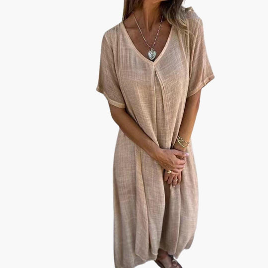 Lightweight Casual Midi Dress - Flowy & Breathable for Women