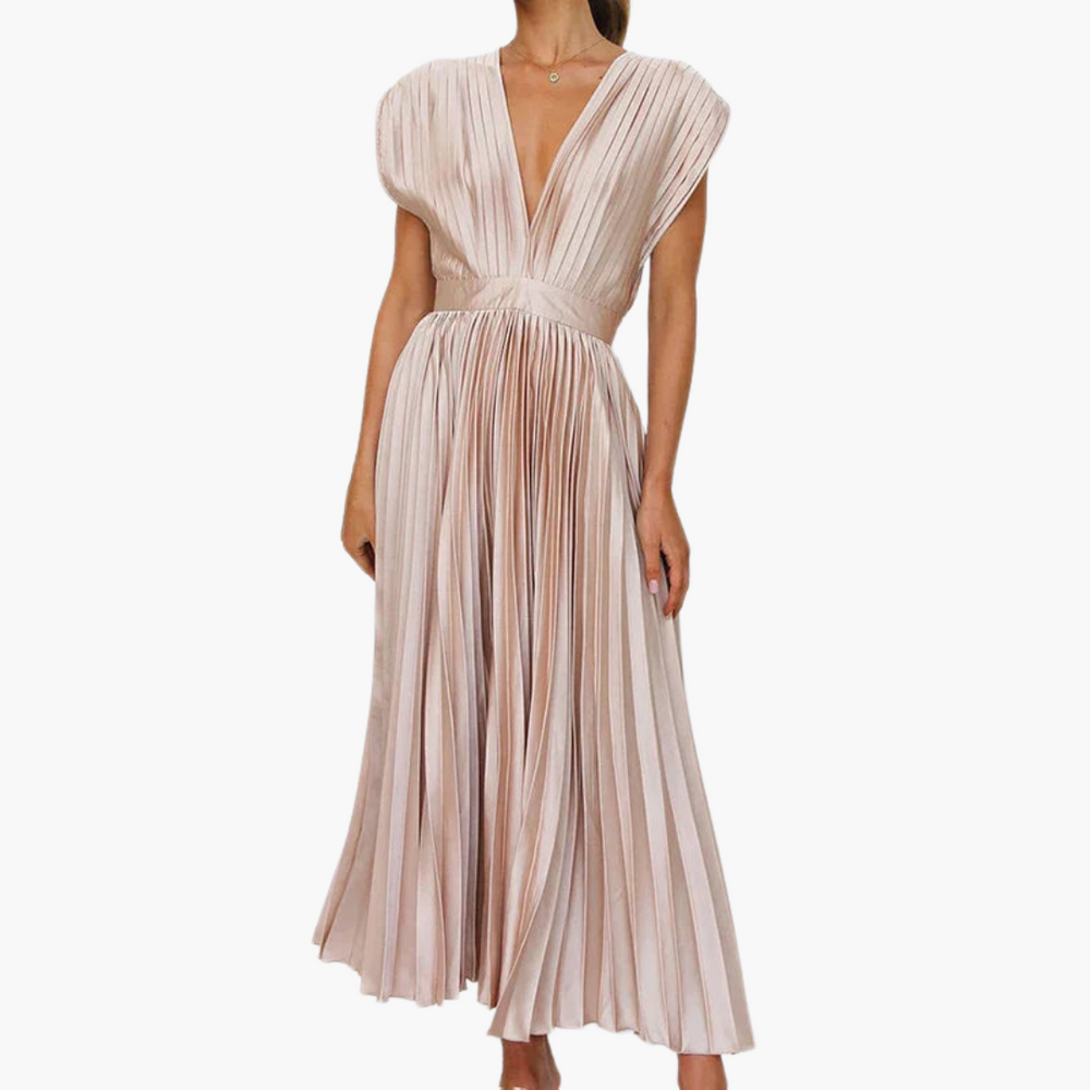 Elegant Women's Dress - Floral Puff Sleeve Midi Dress