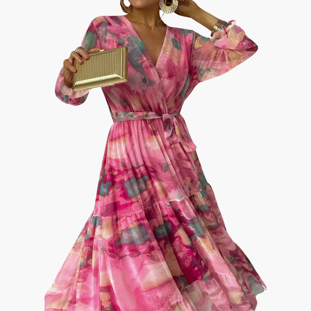 Women’s maxi dress with long sleeves for summer wear