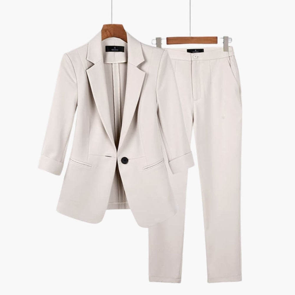 Tailored Blazer & Trouser Set for Women - Elegant Office Look