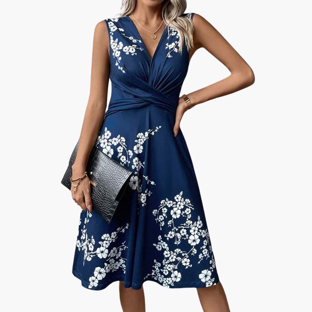 Off Shoulder Smocked Midi Dress - Puff Sleeve for Women