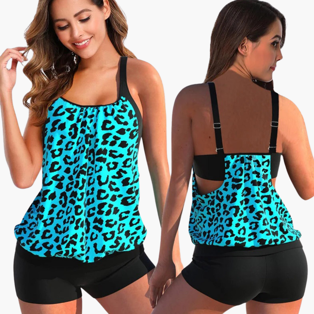 Tummy Control Tankini Set - for Women with Swim Shorts