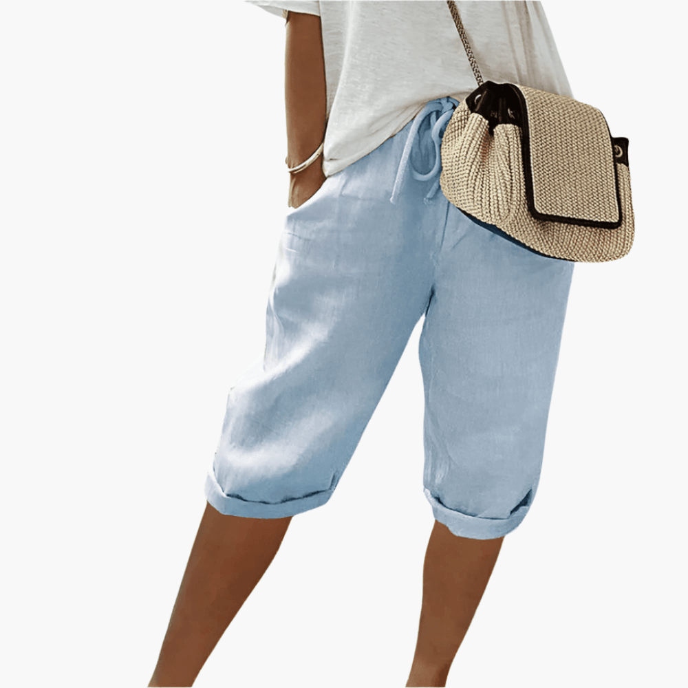Women's Loose Summer Crop Trousers - Solid Casual Style