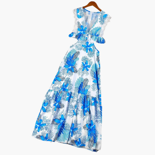 Elegant Lace Maxi Dress - Women's Formal Evening Wear