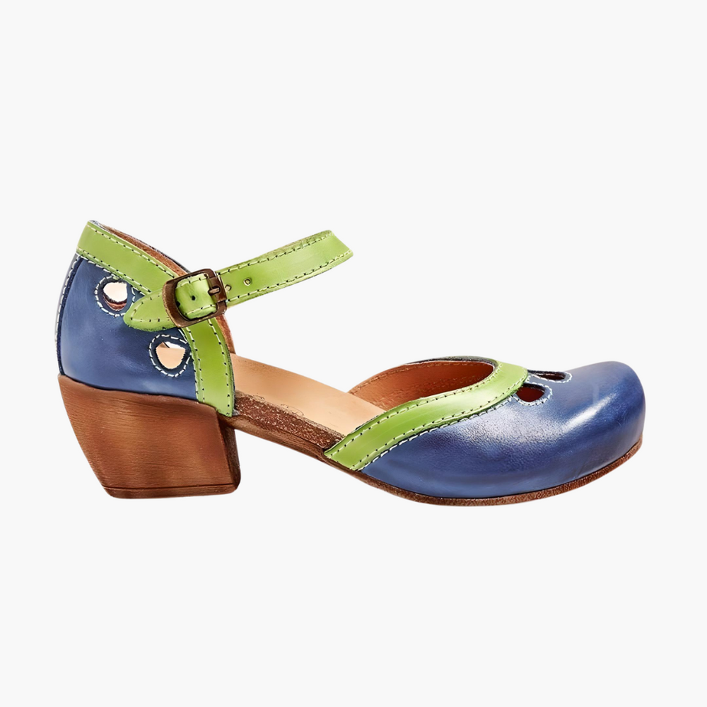 Women’s closed-toe summer sandals with ankle strap and cut-outs