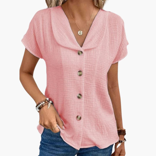 Knit Shirt for Women - Ribbed Lightweight Top for Everyday Wear