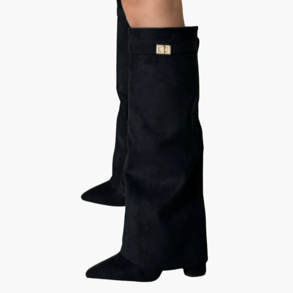 Women’s over-the-knee boots with pointed toe and high heel