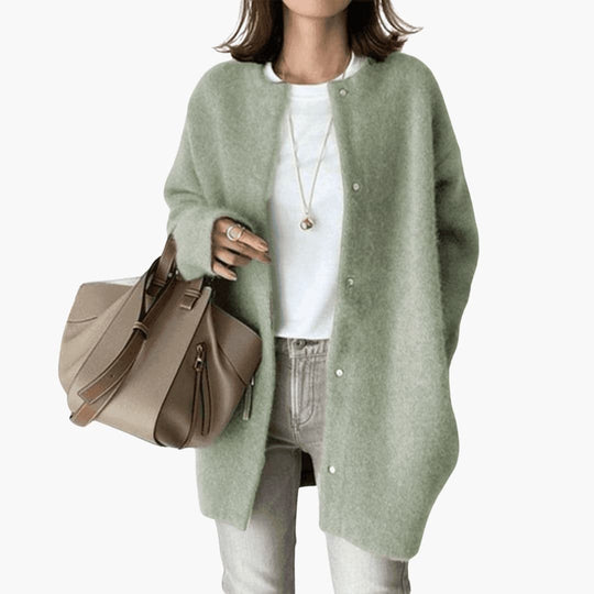 Buttoned Long Cardigan for Women – Elegant & Cozy Layering Piece - IsabellaMae
