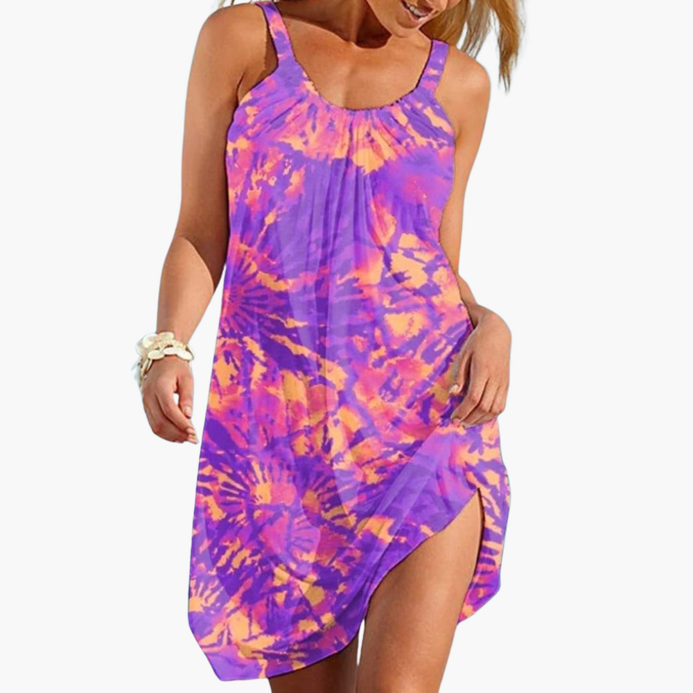 Tie Dye Summer Dress - Sleeveless Women’s Beach Holiday Look