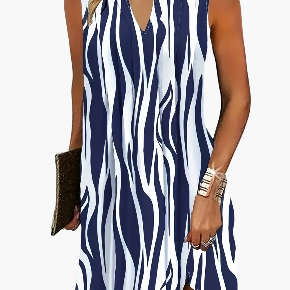 Sleeveless Striped Mini Dress for Women - Casual & Chic Fit