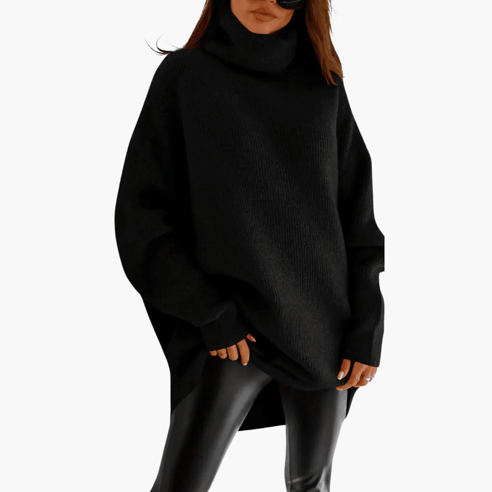 Oversized Knit Jumper for Women - Slouchy Longline Style