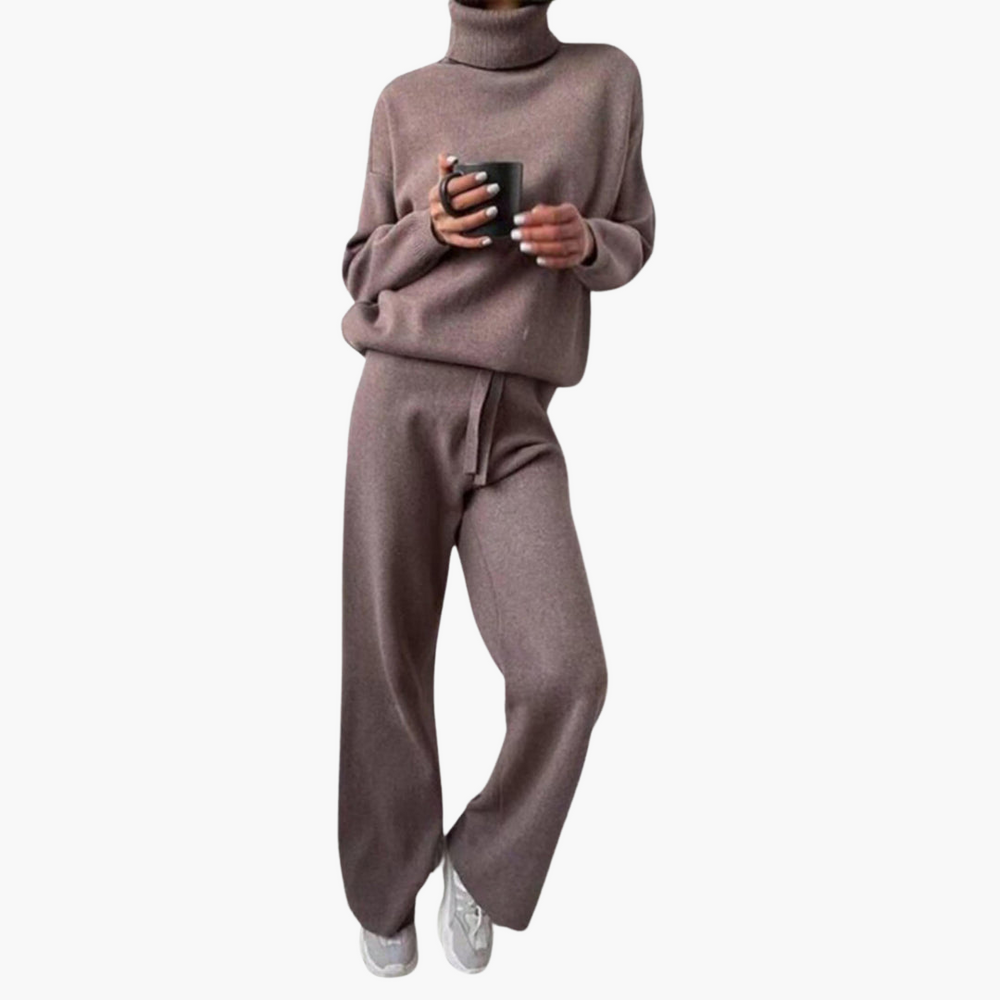 Knitted Lounge Set for Women – Cozy, Wide Leg, Modern Fit