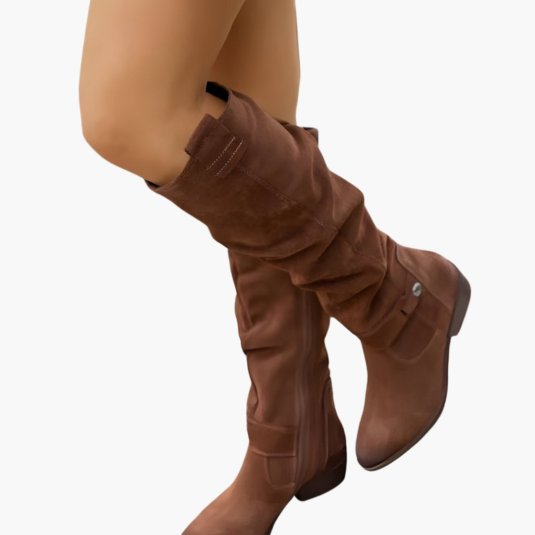Knee-High Boots - Women's Heeled Wide Calf Fit Design