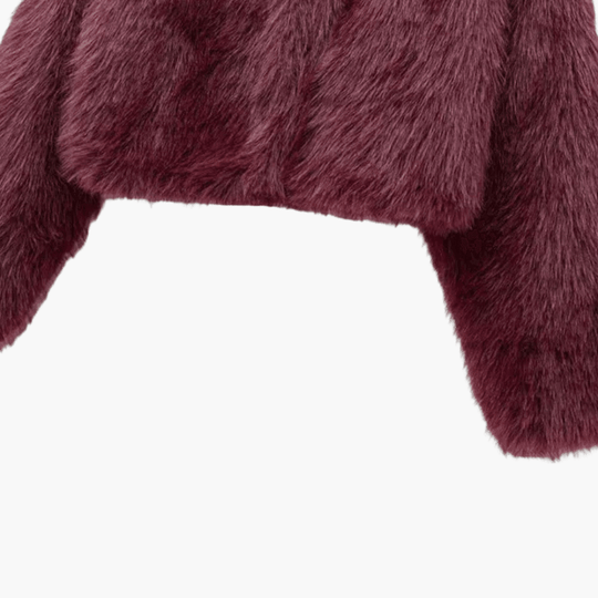 Plush Cropped Faux Fur Jacket – Women's Winter Essential