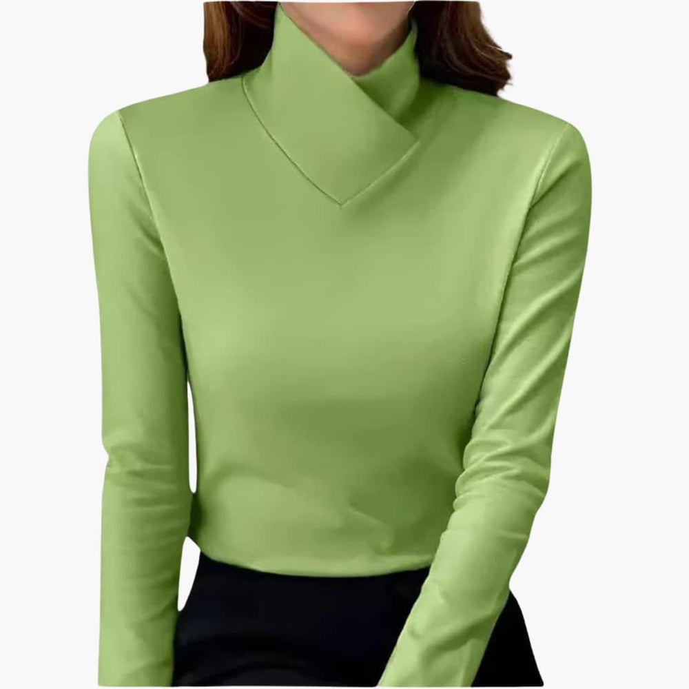 Breathable High Collar Jumper for Women - Chic & Lightweight - IsabellaMae