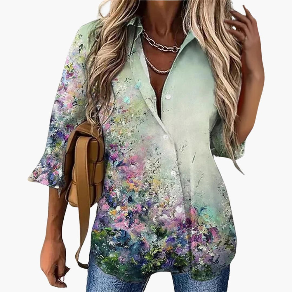 Loose Fit Floral Blouse for Women - Lightweight & Stylish