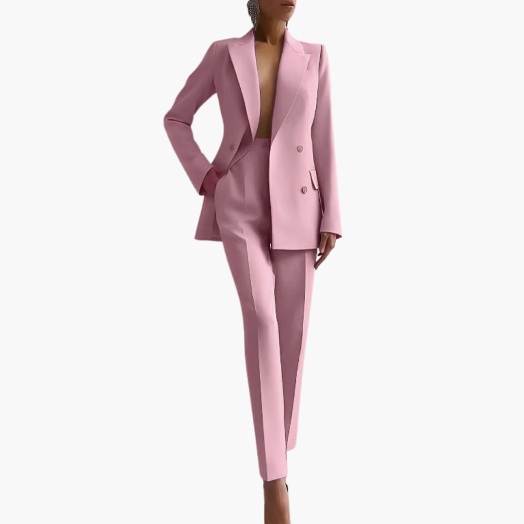 Tailored Blazer & Tapered Pants for Women - Double Breasted
