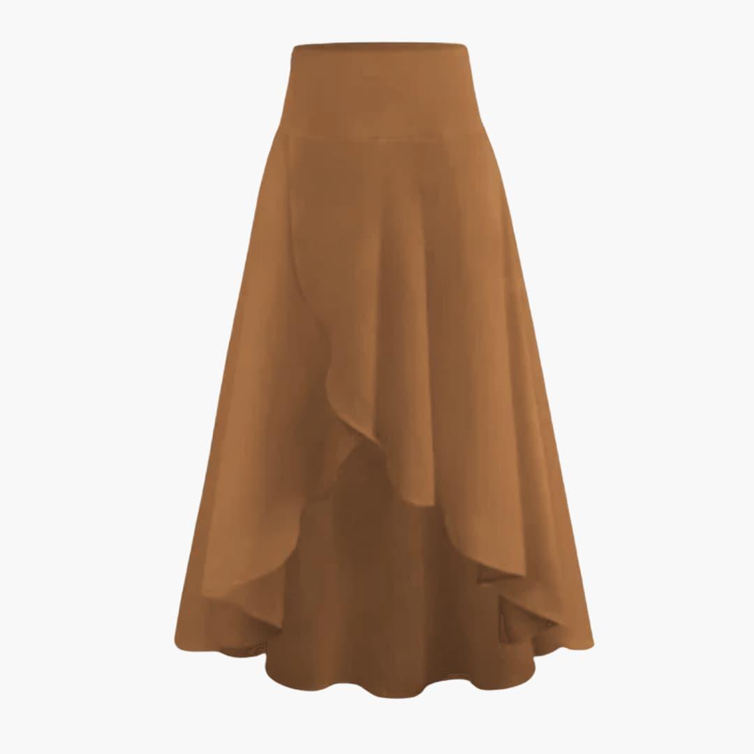 High-Waisted Midi Skirt – Women's Summer Cotton Comfort