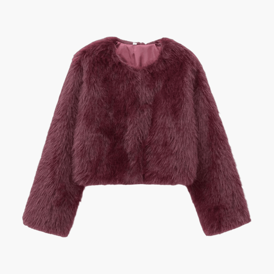 Plush Cropped Faux Fur Jacket – Women's Winter Essential