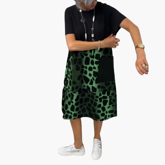 Summer Dress - Women’s Loose Casual Fit with Animal Print