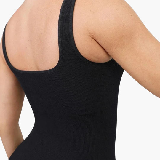 Women's full-length sleeveless jumpsuit with compression support