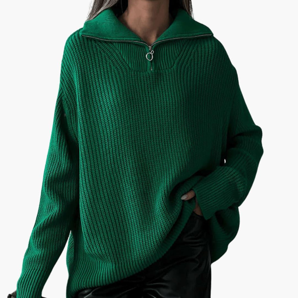 Half-Zip Knit Sweater for Women - Cozy & Stylish Layering