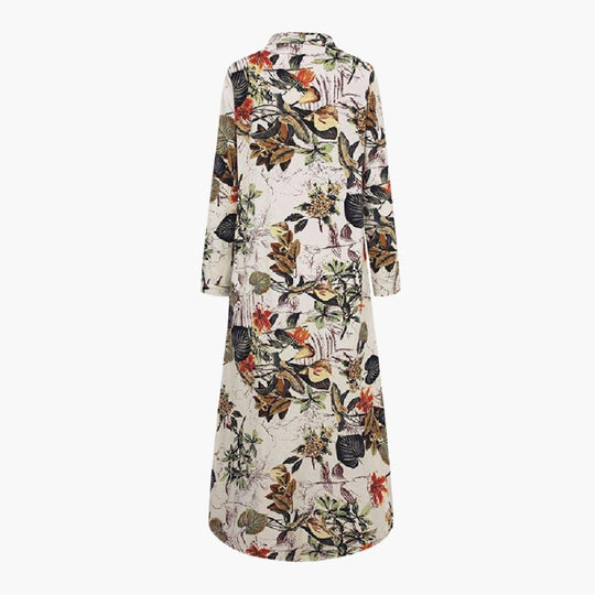 Loose Fit Cotton Midi Dress - Casual Everyday Wear for Women