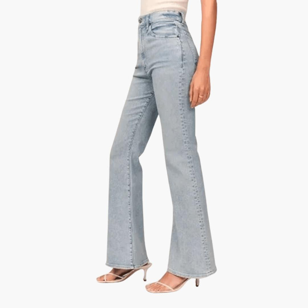 High Waisted Stretch Flared Jeans for Women - Bootcut Fit