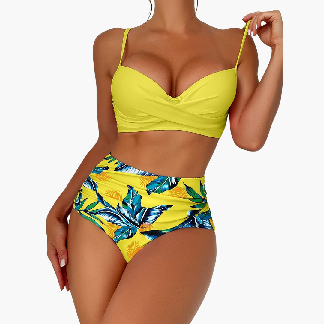 Push Up Bikini - Women’s Floral High Waist Tropical Set