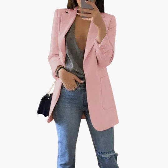 Elegant Longline Blazer – Women's Tailored Office Jacket