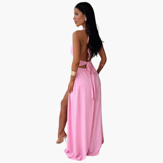 Halter Slit Maxi Dress - For Women’s Elegant Evenings
