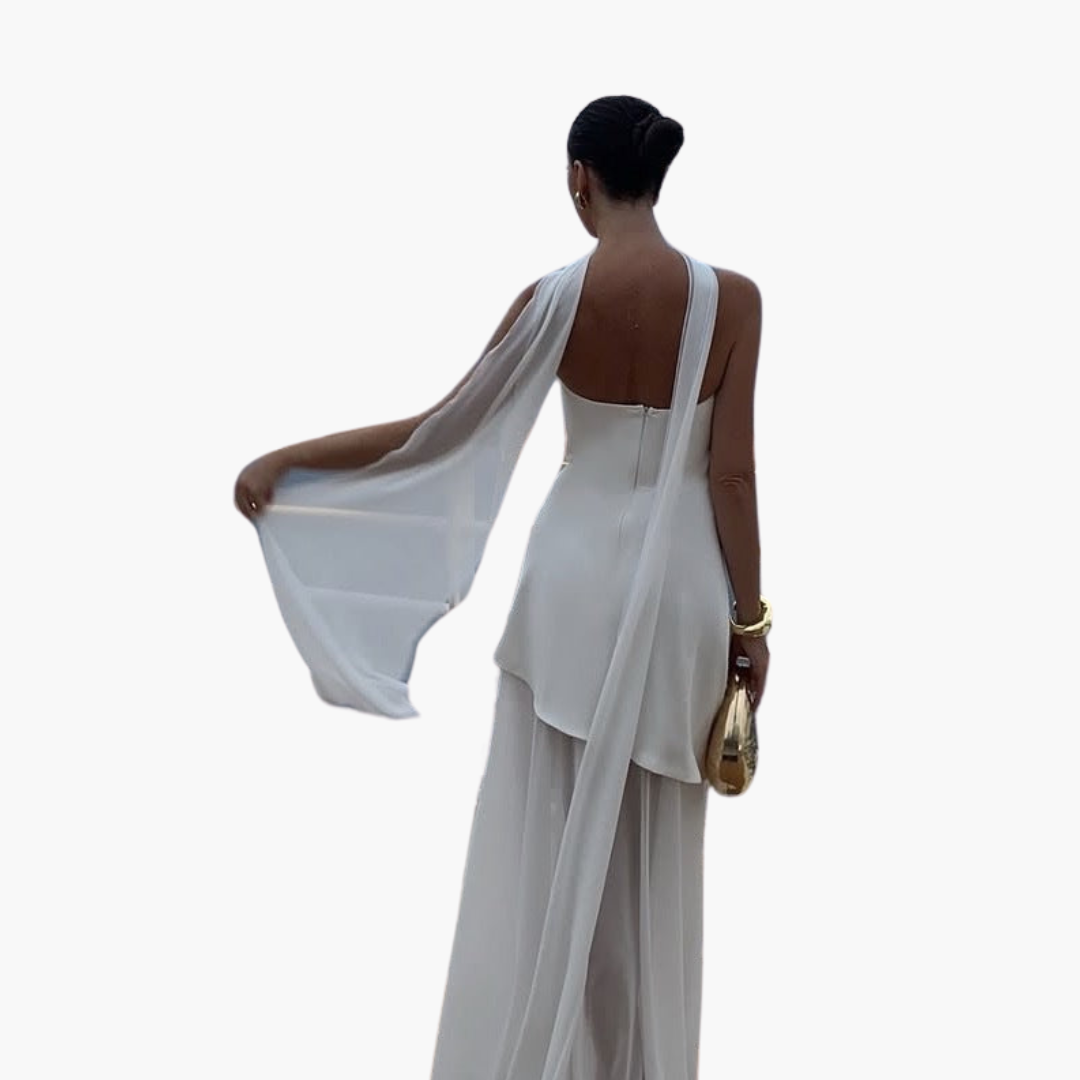Strapless Evening Dress for Women - Sheer Maxi with Elegance