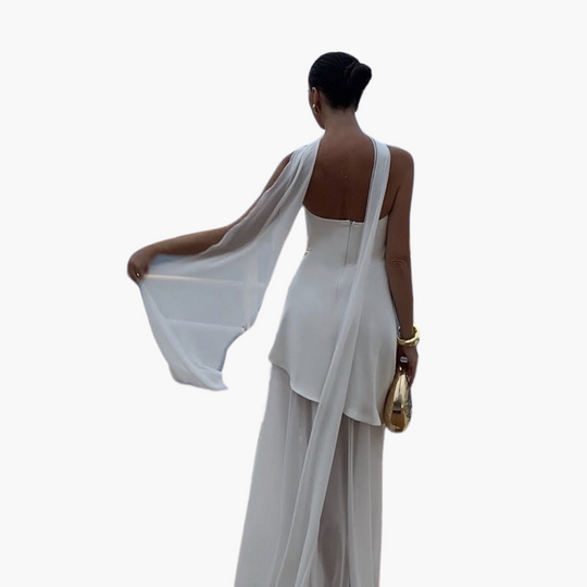 Strapless Evening Dress for Women - Sheer Maxi with Elegance