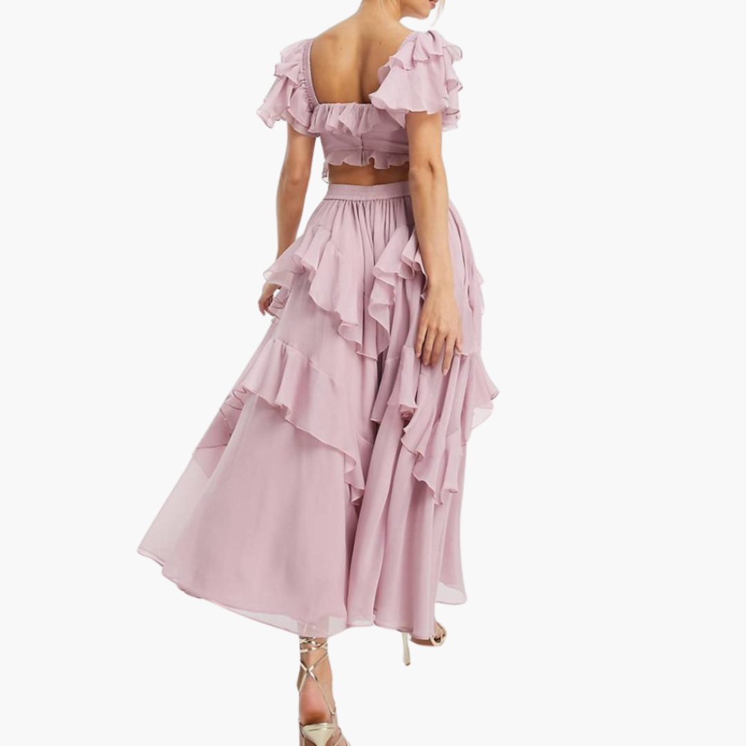 Layered summer dress - elegant design for women with ruffles