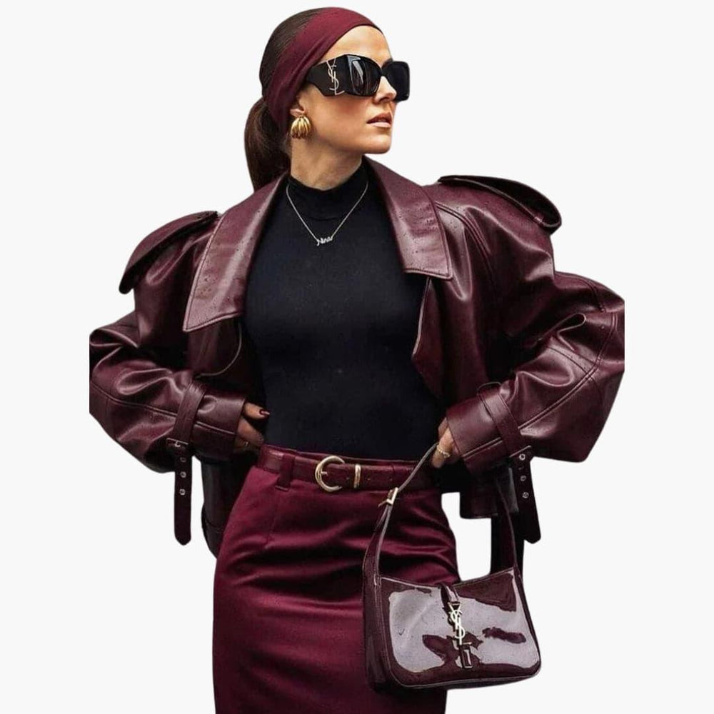Chic Long Sleeve Crop Coat – Women's Stylish Comfort