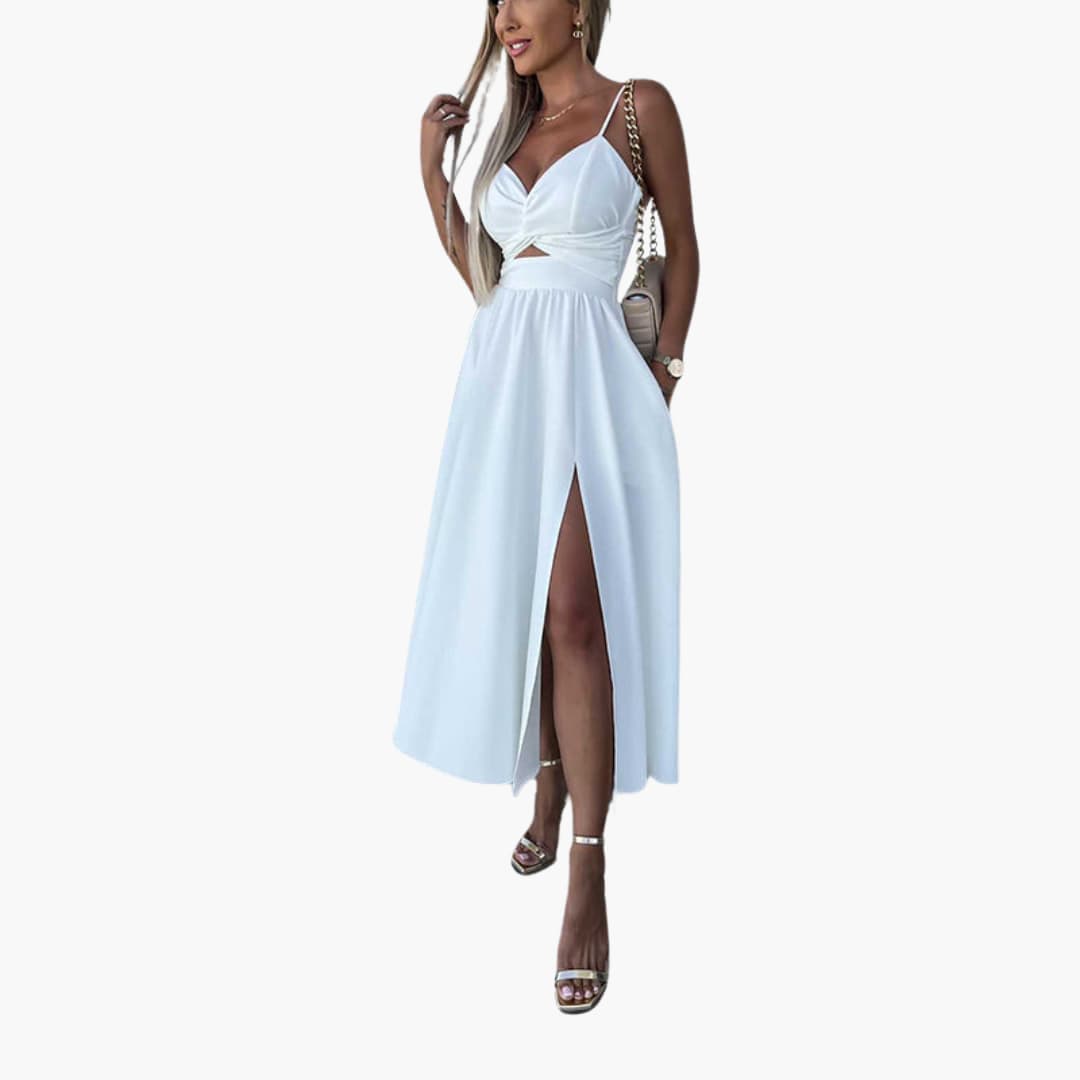 Elegant Strappy Midi Dress - Women's Summer Occasionwear