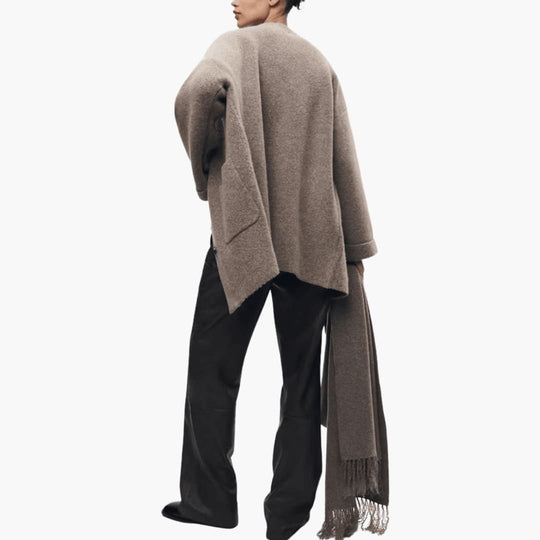 Button-Up Cardigan for Women – Cozy Knit with Matching Scarf - IsabellaMae