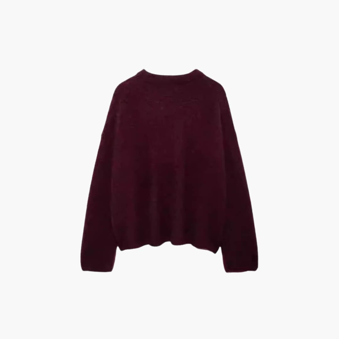 Burgundy Knit Sweater for Women - Cozy & Stylish Comfort - IsabellaMae