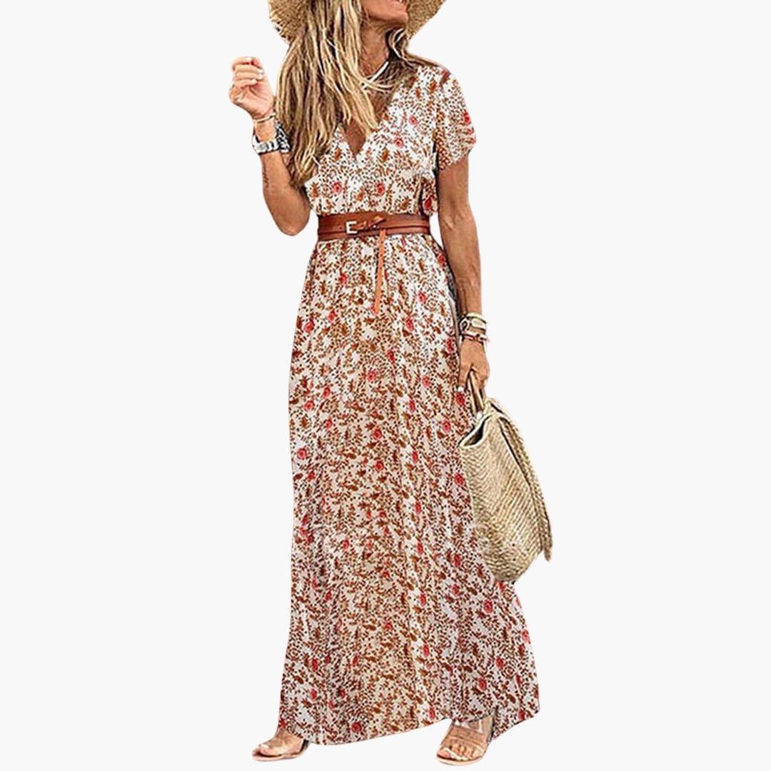 Boho Maxi Dress - Elegant Flowy Tiered Style for Women - IsabellaMae
