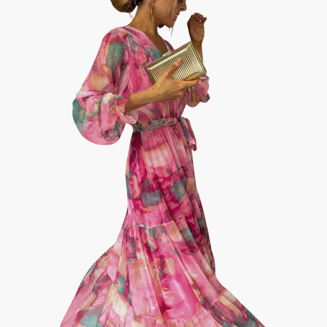 Women’s maxi dress with long sleeves for summer wear