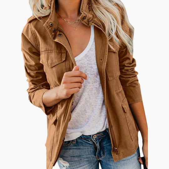 Chic Zip-Up Jacket for Women - Modern Casual Outerwear