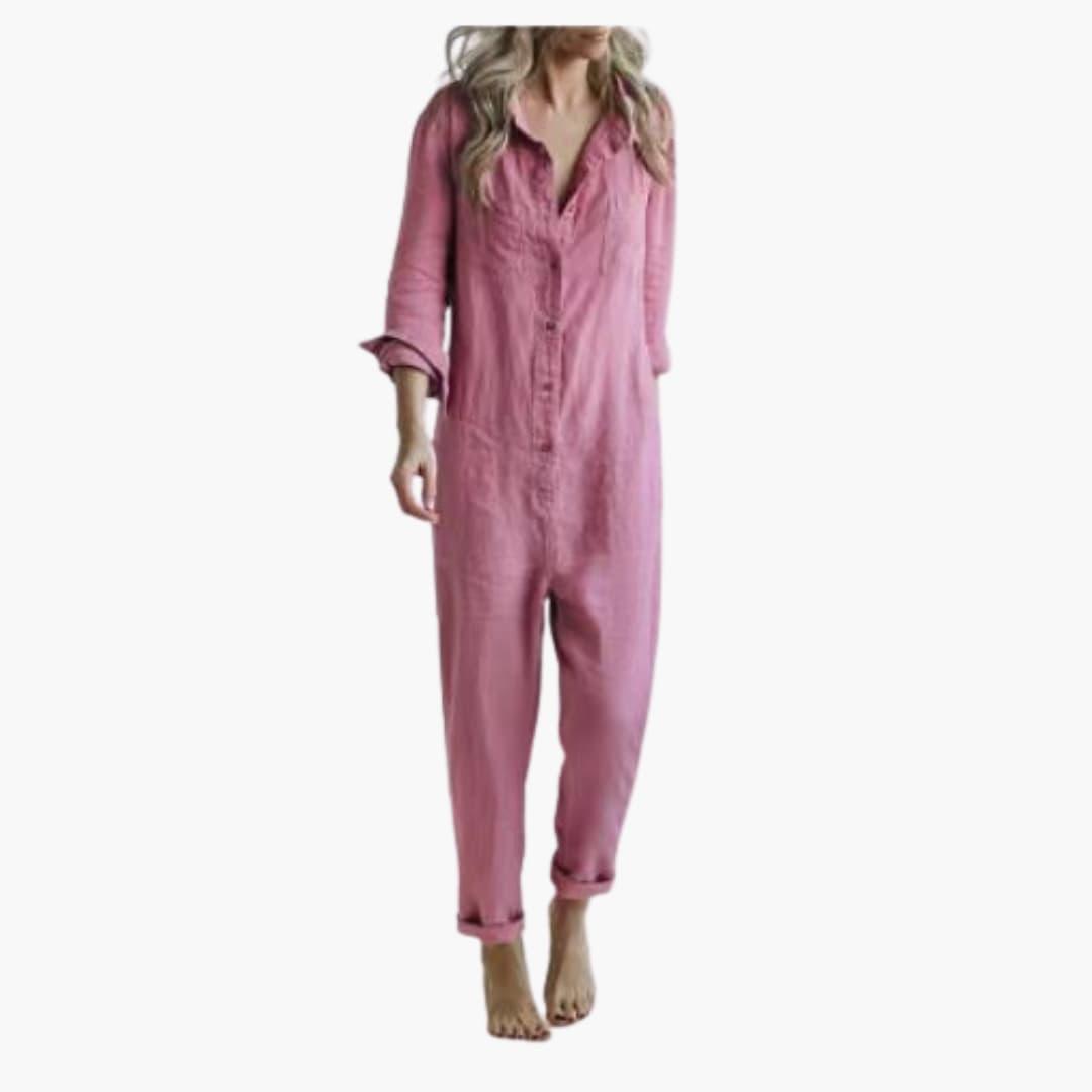 Elegant Long Sleeve Jumpsuit - Women's All-Day Comfort