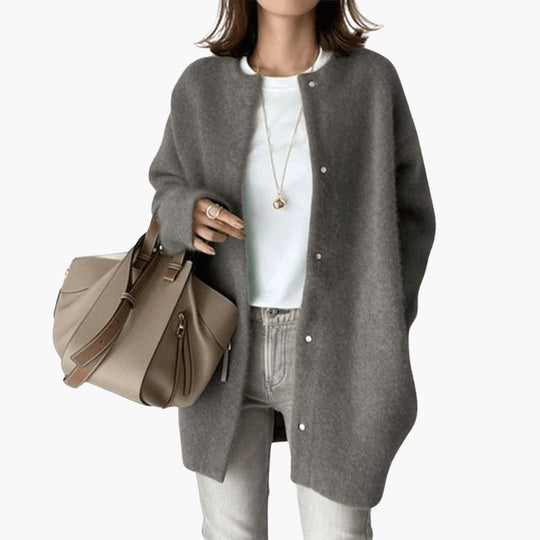 Buttoned Long Cardigan for Women – Elegant & Cozy Layering Piece - IsabellaMae