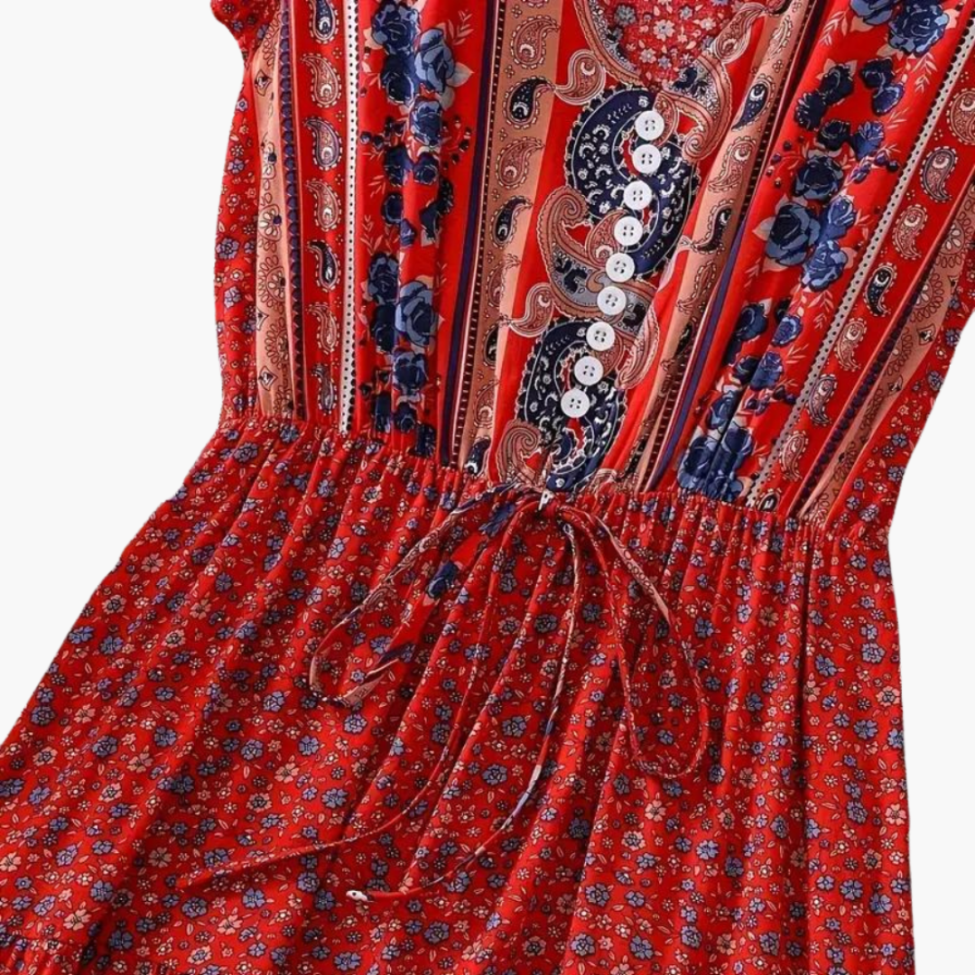 Floral Boho Maxi Dress - Women's Summer Holiday Outfit