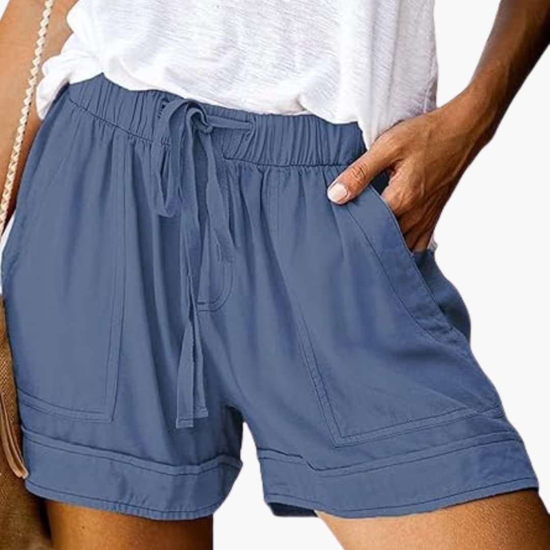 Women's casual summer shorts with drawstring and pockets