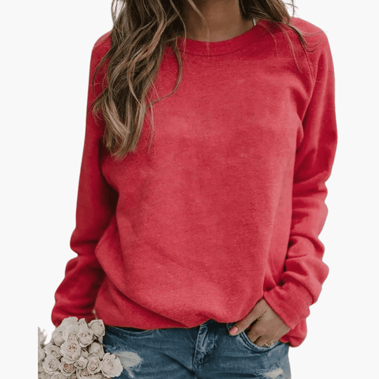 Oversized Cotton Sweatshirt - Soft Relaxed Pullover for Women